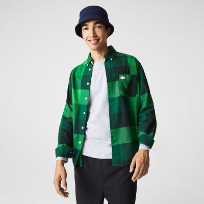 ＬＡＣＯＳＴＥ　Ｌ！ＶＥ　ユニセックス　チェッカーコットンシャツジャケット