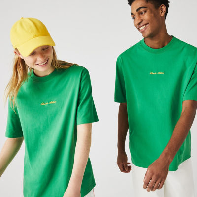 ＜LACOSTE＞ＬＡＣＯＳＴＥ　Ｌ！ＶＥゴールドネームステッチＴシャツ