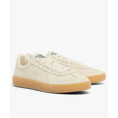 ＜LACOSTE＞レディース　ＢＡＳＥＳＨＯＴ　ＰＲＯ　１２６　４　ＳＦＡ　／　ストライプ　エンボスライン　オールスエードスニーカー