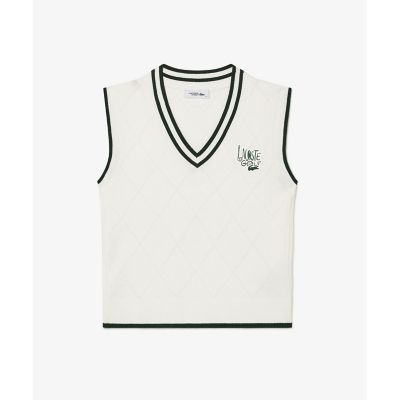ＵＶカット　ＵＰＦ５０　アーガイルジャカードゴルフニットベスト