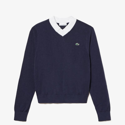 ＜LACOSTE＞【ＥＣ限定】コントラストポロカラーＶネックゴルフセーター