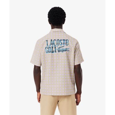 ＜LACOSTE＞ラコステゴルフチェックオープンカラーシャツ