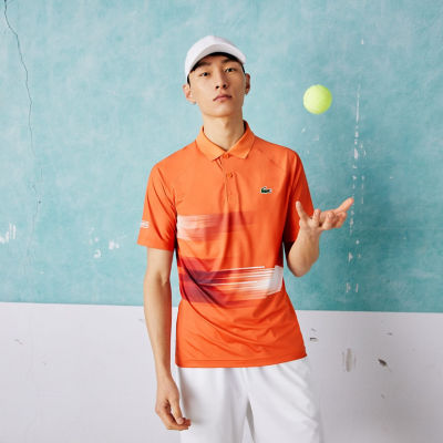 【SALE】「ノバク・ジョコビッチ」テニスボールグラフィックウルトラドライポロシャツ オレンジ スポーツウェア