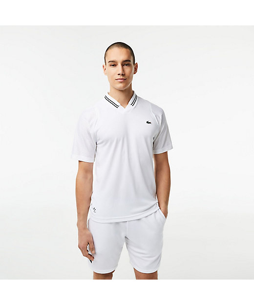 【SALE】『ダニール・メドベージェフ』スキッパーネックポロシャツ ホワイト スポーツウェア