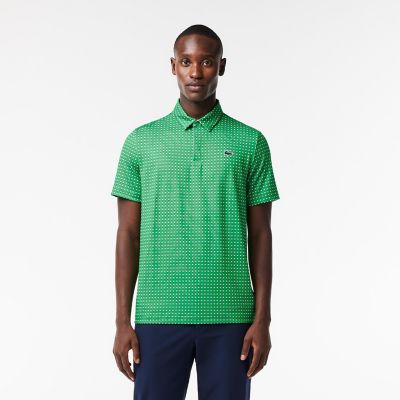 ラコステ 半袖 ゴルフポロシャツ 鰐柄 ウルトラドライ M 緑 LACOSTE 爆買 ラコステ トップス メンズ ウルトラドライ総柄