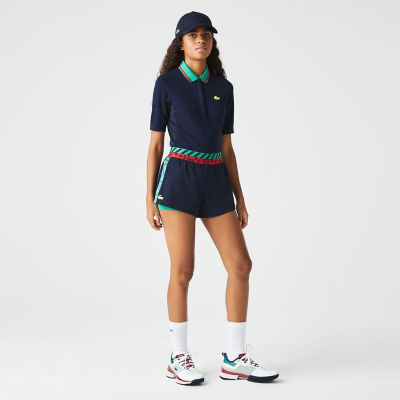 ＜LACOSTE＞アシンメトリーテーピングテニスショーツ