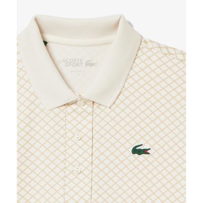 LACOSTE ラコステ ゴルフ ポロシャツ UPF50+ 総柄 ベージュ 4 UPF50＋ ロベール・ジョルジュウルトラドライ ゴルフポロシャツ