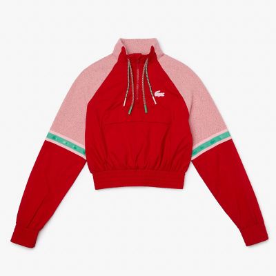 ＜三越伊勢丹/公式＞【SALE】LACOSTE/ラコステ ワイド＆ショートハーフジップトラックジャケット レッド スポーツウェア【三越伊勢丹/公式】