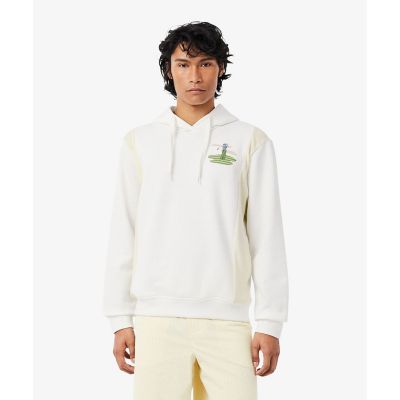 ＜LACOSTE＞フリース切り替えゴルフプリントフーディー