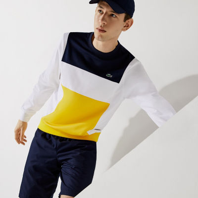 ＜LACOSTE＞カラーブロッキングクルーネックスウェット