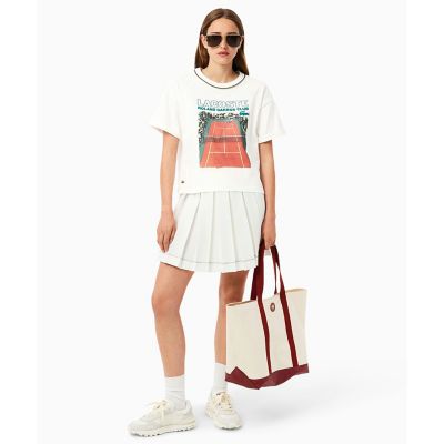 クロップド丈　ローラン・ギャロスコラボ　グラフィックプリント　半袖Ｔシャツ