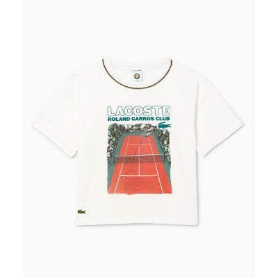 クロップド丈　ローラン・ギャロスコラボ　グラフィックプリント　半袖Ｔシャツ