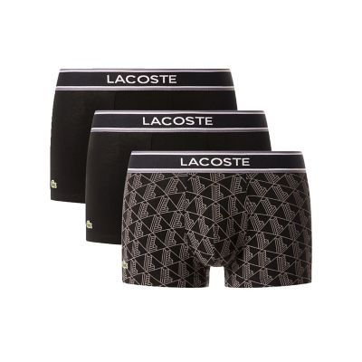 ＜LACOSTE＞モノグラム＆プレーン／３パックストレッチコットントランクショーツセット