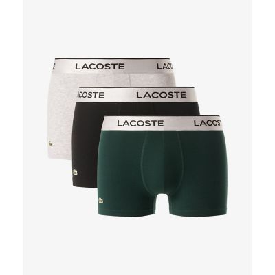 ＜LACOSTE＞ブランドネームロゴジャカード３パックストレッチコットントランクショーツセット