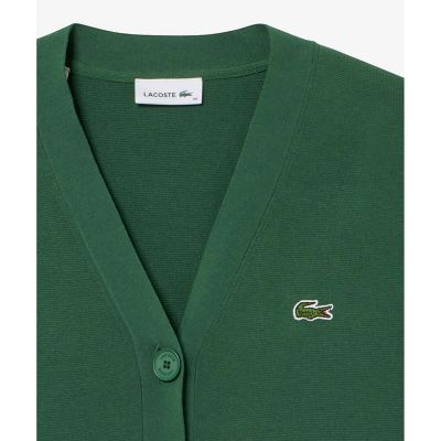 クロップド丈 ミラノリブニットVネックカーディガン | LACOSTE