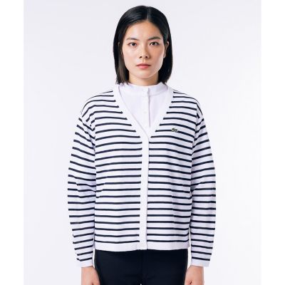 LACOSTE/ラコステ UVカット 吸水速乾 COOL MAX クールマックス Vネックニットカーディガン ホワイト トップス【三越伊勢丹/公式】