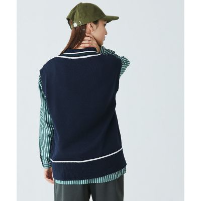 コットンポリニットチルデンベスト
