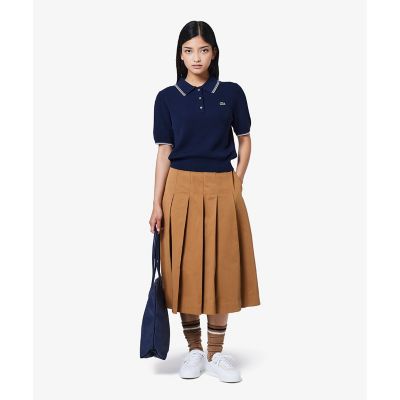 Lacoste ポロシャツとスカートセット M マルチカラーボーダーニットポロシャツ AF7027 - ラコステ
