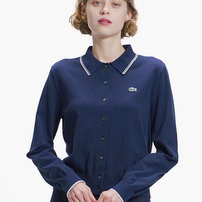 配色ラインディテールニットポロカーディガン | LACOSTE/ラコステ