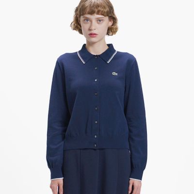 配色ラインディテールニットポロカーディガン | LACOSTE/ラコステ
