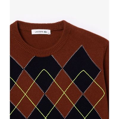 配色ステッチアーガイルジャカードニットセーター | LACOSTE