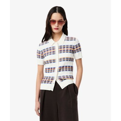 ＜LACOSTE＞マルチカラーリブニットシャツ