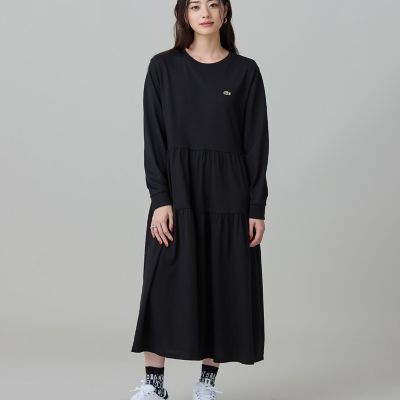 ティアード鹿の子ロングドレス ／ ティアードワンピース | LACOSTE
