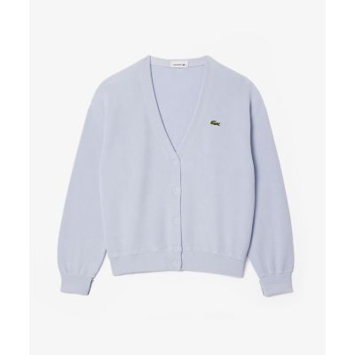 豪奢な LACOSTE カーディガン オーガニック コットン ベージュ