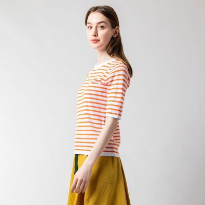 ＵＶカット　吸水速乾　ウォッシャブル　ＣＯＯＬＭＡＸ　クールマックス　ボーダーニット半袖Ｔシャツ