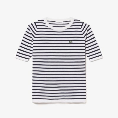 ＵＶカット　吸水速乾　ウォッシャブル　ＣＯＯＬＭＡＸ　クールマックス　ボーダーニット半袖Ｔシャツ