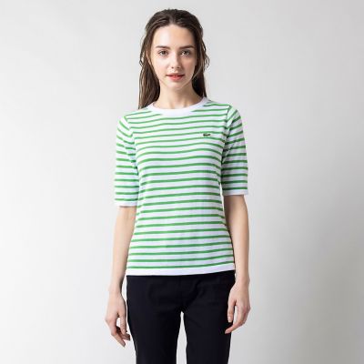ＵＶカット　吸水速乾　ウォッシャブル　ＣＯＯＬＭＡＸ　クールマックス　ボーダーニット半袖Ｔシャツ