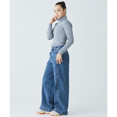 スリムフィット　ウール　ウォッシャブル　タートルネックセーター