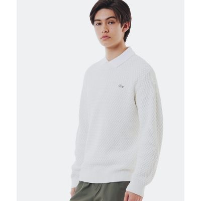 ＜LACOSTE＞バスケットニットクルーネックセーター