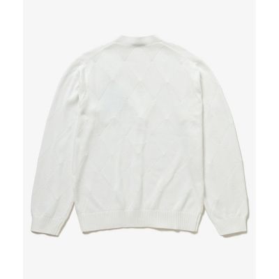 トーナルアーガイル柄 Vネックコットンニットカーディガン | LACOSTE
