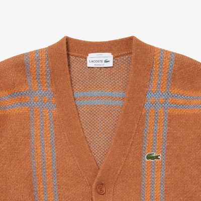 ビッグタータンチェックジャカードVネックカーディガン