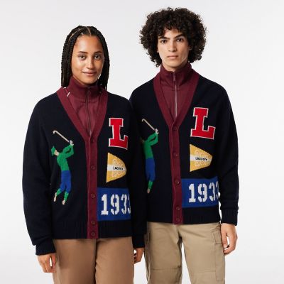＜LACOSTE＞グラフィックジャカードリサイクルニットカーディガン