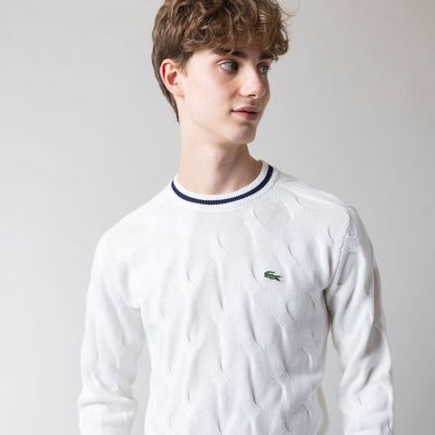 lacoste コットンナイロン混 ボーダー ニット セーター 3