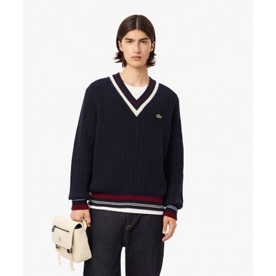 ＜LACOSTE＞Ｖネックリブニットセーター