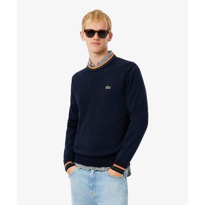 ＜LACOSTE＞ボーダーリブプルオーバーニット