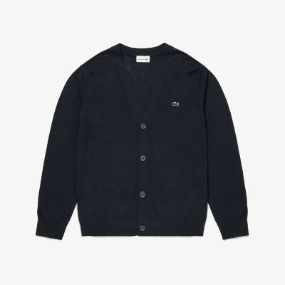 ウォッシャブルウールVネックニットカーディガン | LACOSTE/ラコステ