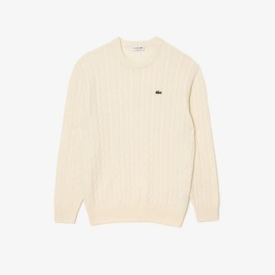 ラコステ LACOSTE ラコステ L!VE ケーブルニットセーター （ホワイト）