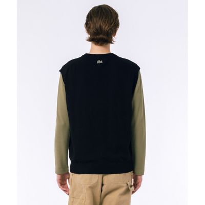 【ラコステ　メンズ】ラコステ LACOSTE ナイロン×コットンジャカードニットベスト ナイロン×コットンジャカードニットベスト | LACOSTE/ラコステ