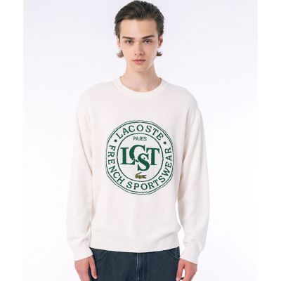 ＜LACOSTE＞ナイロン×コットン　ジャカードグラフィック　ニットセーター