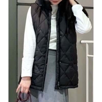 撥水　ボリュームスタンドネック　キルティングベスト　／　２ＷＡＹ　フード取り外し可