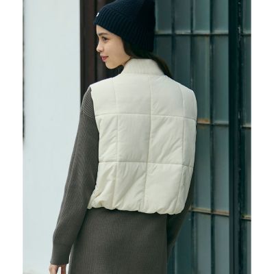 クロップド丈 撥水 THERMORE中綿 ジップアップベスト