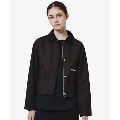 ＜LACOSTE＞コーデュロイカラーショート丈　ジップアップブルゾン