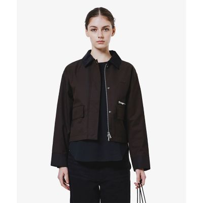 LACOSTE ノーカラーブルゾン バンドカラー　ジャケット　ベージュ　38 ラコステ LACOSTE 2.5レイヤースイングトップジャケット