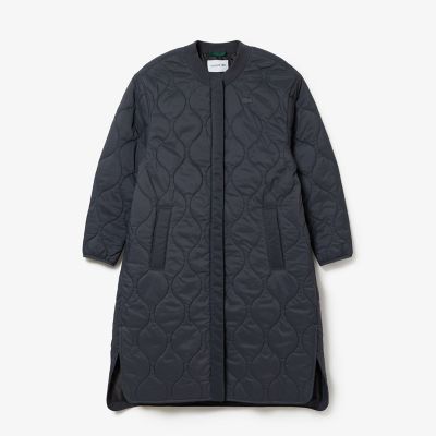 【美品】ラコステ ウールコート 中綿入り 裏地キルティング グレー ウェーブキルトロング中綿コート | LACOSTE/ラコステ | 三越伊勢丹