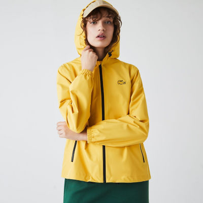 ＜LACOSTE＞配色ジップ撥水レインジャケット