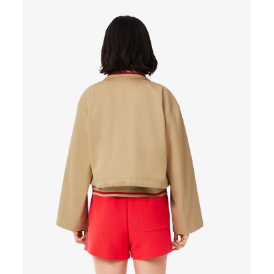 配色ライン　レイヤードジャケット　ジップアップブルゾン
